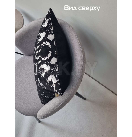 Подушка декоративная MATEX LUXURY. ЗМЕЯ. Размер: 45x45 Цвет: Серебристый, черный (13-969) 