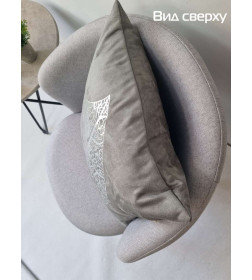 Подушка декоративная MATEX LUXURY. ЛИСТ. Размер: 45x45 Цвет: Серебристый, серый