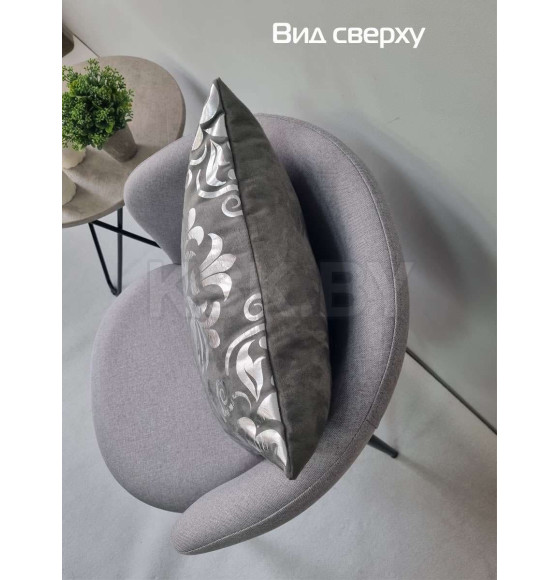 Подушка декоративная MATEX LUXURY. ДАМАСК. Размер: 45x45 Цвет: Серебристый, серый (13-754) 