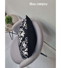 Подушка декоративная MATEX LUXURY. ДАМАСК. Размер: 45x45 Цвет: Серебристый, черный