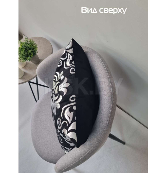 Подушка декоративная MATEX LUXURY. ДАМАСК. Размер: 45x45 Цвет: Серебристый, черный (13-761) 