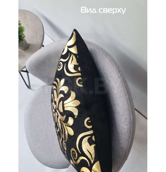 Подушка декоративная MATEX LUXURY. ДАМАСК. Размер: 45x45 Цвет: Золотой, черный (13-778) 