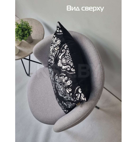 Подушка декоративная MATEX LUXURY. ОБОИ. Размер: 45x45 Цвет: Серебристый, черный (14-041) 