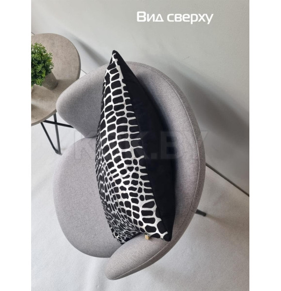 Наволочка декоративная MATEX LUXURY. КРОКОДИЛ. Размер: 45x45 Цвет: серебристый, черный (13-341) 