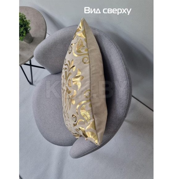 Наволочка декоративная MATEX LUXURY. ДАМАСК. Размер: 45x45 Цвет: золотистый, бежевый (13-167) 