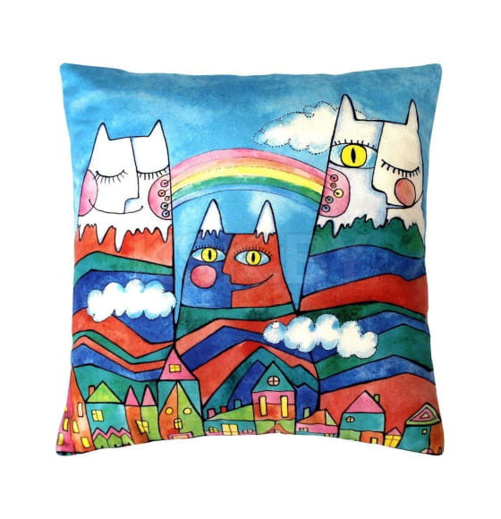 Подушка декоративная MATEX KOTOKLISM. СЕМЬЯ КОТОВ. Размер: 33x33 Цвет: Синий (28-949) 