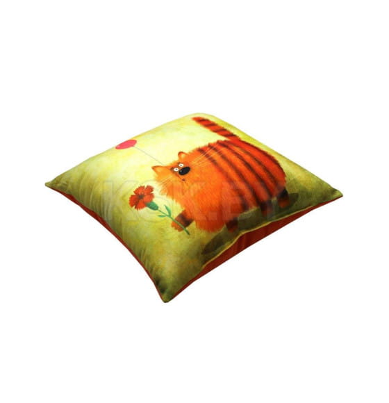 Подушка декоративная MATEX KOTOKLISM. ТИГР. Размер: 33x33 Цвет: горчичный, лососевый (52-036) 