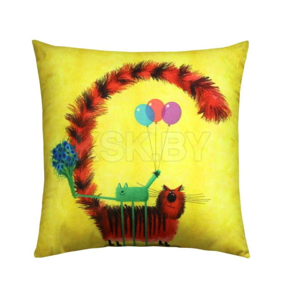 Подушка декоративная MATEX KOTOKLISM. КОШАРИКИ. Размер: 33x33 Цвет: желтый, лососевый (52-081) 