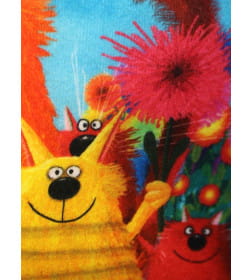 Подушка декоративная MATEX KOTOKLISM. 7 КОТОВ. Размер: 33x33 Цвет: голубой, оранжевый, синий