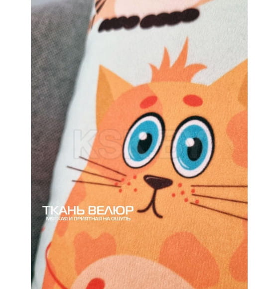 Подушка декоративная MATEX FANTASY. КОТЫ И КЛУБКИ. Размер: 33x33 Цвет: Молочный, коричневый (31-161) 