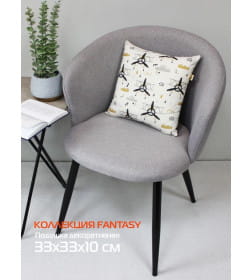 Подушка декоративная MATEX FANTASY. САМОЛЕТЫ. Размер: 33x33 Цвет: Серый, белый, черный