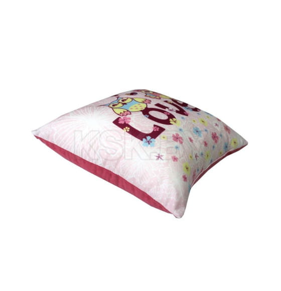 Подушка декоративная MATEX FANTASY. РОЗОВЫЕ СОВЫ. Размер: 33x33 Цвет: розовый, молочный (08-798) 