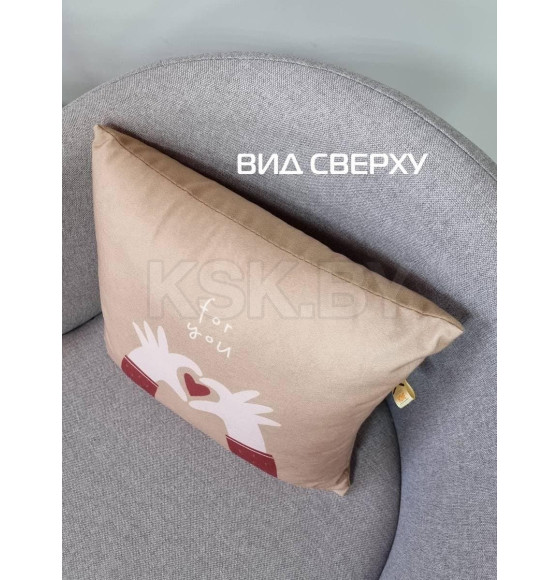 Подушка декоративная MATEX FANTASY. FOR YOU. Размер: 33x33 Цвет: Бежевый, бордовый (63-667) 