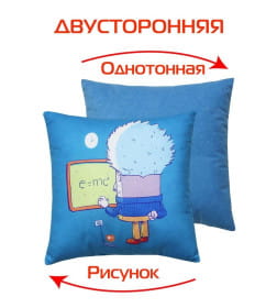 Подушка декоративная MATEX FREAK. ЭЙНШТЕЙН. Размер: 33x33 Цвет: Голубой, светло-голубой