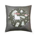 Подушка декоративная MATEX HAPPY NEW YEAR. WINTER. ЕДИНОРОЖКА НА СЕРОМ. Размер: 33x33 Цвет: серый, светло-зеленый (58-090) 