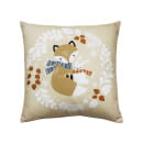 Подушка декоративная MATEX HAPPY NEW YEAR. WINTER. ЛИСИЧКА И ЗАЙКА В ВЕНКЕ. Размер: 33x33 Цвет: белый, светло-коричневый, коричнев (58-328) 