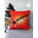 Подушка декоративная MATEX HAPPY NEW YEAR. CHRISTMAS. ОЛЕНИ ЛЕТЯТ.. Размер: 38x38 Цвет: Красный, черный (37-675) 