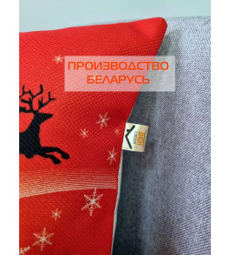 Подушка декоративная MATEX HAPPY NEW YEAR. CHRISTMAS. ОЛЕНИ ЛЕТЯТ.. Размер: 38x38 Цвет: Красный, черный