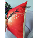 Подушка декоративная MATEX HAPPY NEW YEAR. CHRISTMAS. ОЛЕНИ ЛЕТЯТ.. Размер: 38x38 Цвет: Красный, черный (37-675) 