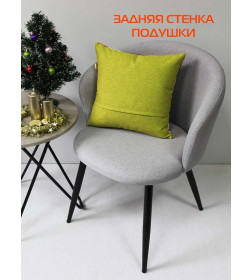 Подушка декоративная MATEX HAPPY NEW YEAR. CHRISTMAS. ОЛЕНЬ В ЗЕЛЕНОЙ ШАПКЕ.. Размер: 38x38 Цвет: Красный, фисташковый