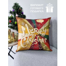 Подушка декоративная MATEX HAPPY NEW YEAR. CHRISTMAS. MERRY .. Размер: 38x38 Цвет: Бордовый, молочный (37-729) 