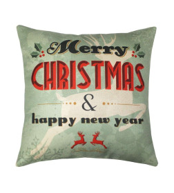 Подушка декоративная MATEX HAPPY NEW YEAR. CHRISTMAS. MARRY CHRISTMAS. Размер: 38x38 Цвет: Светло-бирюзовый, молочный