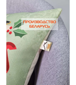 Подушка декоративная MATEX HAPPY NEW YEAR. CHRISTMAS. MARRY CHRISTMAS. Размер: 38x38 Цвет: Светло-бирюзовый, молочный