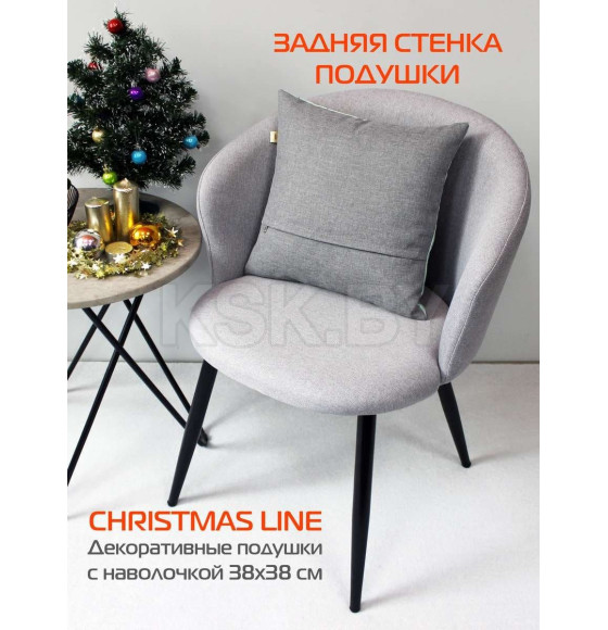 Подушка декоративная MATEX HAPPY NEW YEAR. CHRISTMAS. СНЕГИРИ И ШАРЫ.. Размер: 38x38 Цвет: Голубой, красный (37-743) 