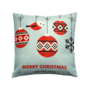 Подушка декоративная MATEX HAPPY NEW YEAR. CHRISTMAS. СНЕГИРИ И ШАРЫ.. Размер: 38x38 Цвет: Голубой, красный (37-743) 