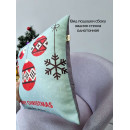 Подушка декоративная MATEX HAPPY NEW YEAR. CHRISTMAS. СНЕГИРИ И ШАРЫ.. Размер: 38x38 Цвет: Голубой, красный (37-743) 