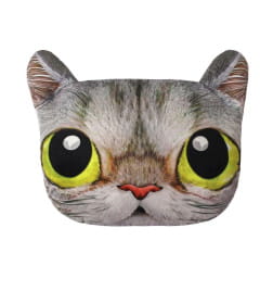 Подушка декоративная MATEX ANIMALS. КОТ ЖЕЛТЫЕ ГЛАЗА. Размер: 41x38 Цвет: Серый, желтый
