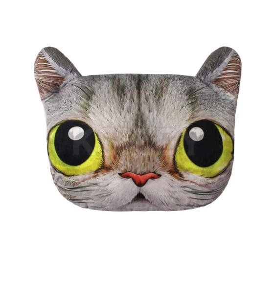 Подушка декоративная MATEX ANIMALS. КОТ ЖЕЛТЫЕ ГЛАЗА. Размер: 41x38 Цвет: Серый, желтый (15-949) 