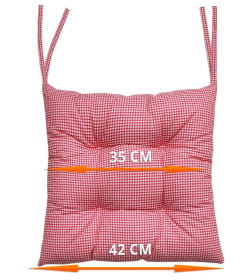 Подушка для сиденья MATEX HOMELY. КРАСНАЯ КЛЕТКА. Размер: 42x42 Цвет: Красный,белый
