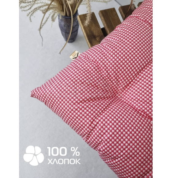 Подушка для сиденья MATEX HOMELY. КРАСНАЯ КЛЕТКА. Размер: 42x42 Цвет: Красный,белый (19-459) 