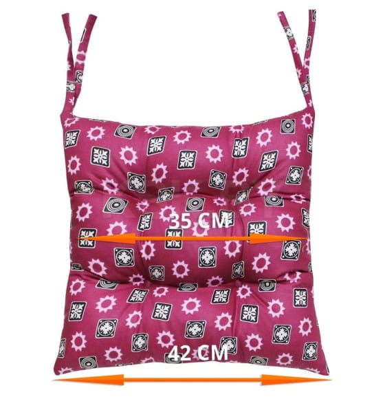 Подушка для сиденья MATEX HOMELY. СОЛНЦЕ НА БОРДОВОМ. Размер: 42x42 Цвет: Бордовый,черный (19-466) 