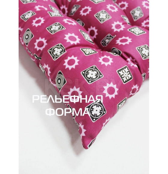 Подушка для сиденья MATEX HOMELY. СОЛНЦЕ НА БОРДОВОМ. Размер: 42x42 Цвет: Бордовый,черный (19-466) 
