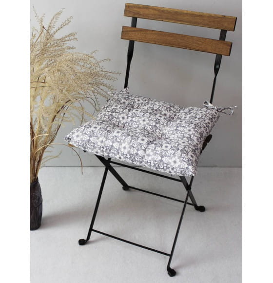 Подушка для сиденья MATEX HOMELY. УЗОР НА КОРИЧНЕВОМ. Размер: 42x42 Цвет: Белый,светло-коричнепый (19-497) 
