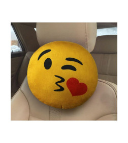 Дополнительный подголовник MATEX EMOJI. SMILE , ПОЦЕЛУЙ. Размер: 30x30 Цвет: Желтый, красный