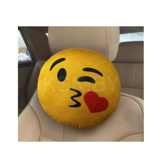 Дополнительный подголовник MATEX EMOJI. SMILE , ПОЦЕЛУЙ. Размер: 30x30 Цвет: Желтый, красный (26-822) 