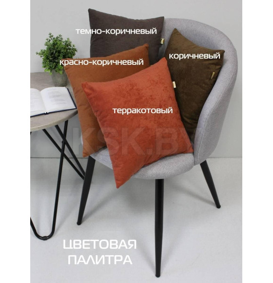 Подушка декоративная MATEX VELOURS. Размер: 35x35 Цвет: Темно-коричневый (29-076) 