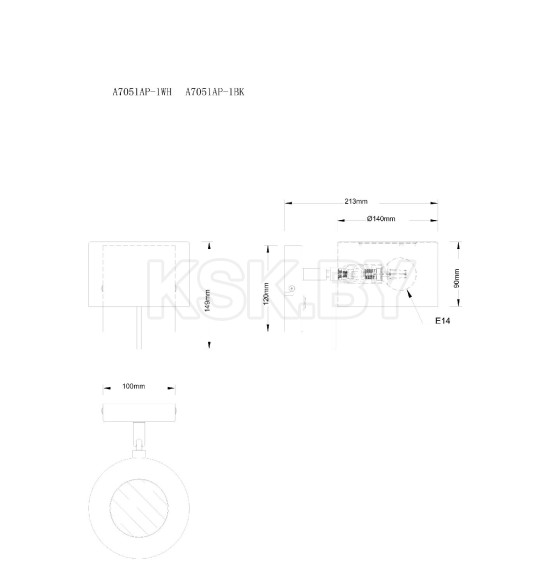 Бра Arte Lamp SEBASTIAN A7051AP-1BK (A7051AP-1BK) 