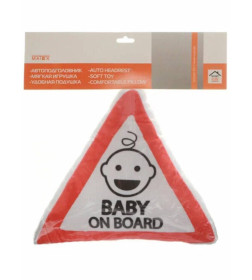 Автомобильный аксессуар MATEX ATTENTION. BABY ON BOARD. Размер: 35x35 Цвет: Красный,белый,черный