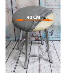 Чехол на табурет MATEX VELOURS. Размер: 40x40 Цвет: Светло-серый