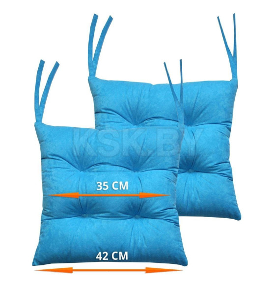 Подушка для сиденья MATEX VELOURS. КОМПЛЕКТ 2 ШТ.. Размер: 42x42 Цвет: светло-голубой (47-353) 