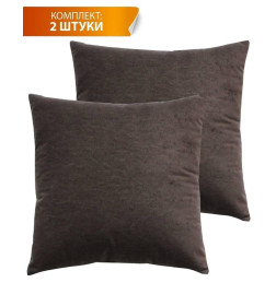 Подушка декоративная MATEX VELOURS. КОМПЛЕКТ 2 ШТ.. Размер: 35x35 Цвет: темно-коричневый