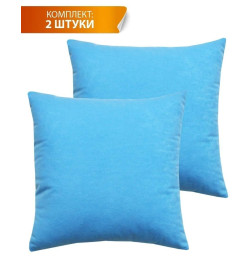 Подушка декоративная MATEX VELOURS. КОМПЛЕКТ 2 ШТ.. Размер: 35x35 Цвет: светло-голубой