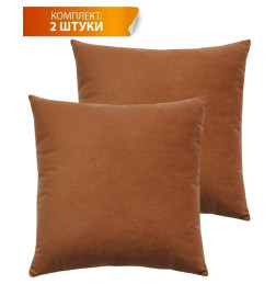 Подушка декоративная MATEX VELOURS. КОМПЛЕКТ 2 ШТ.. Размер: 35x35 Цвет: красно-коричневый