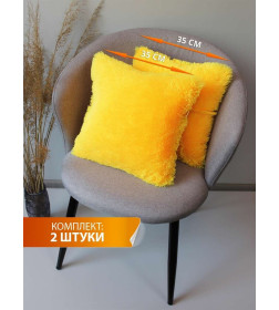 Подушка декоративная MATEX PLUSH LINE. КОМПЛЕКТ 2 ШТ.. Размер: 35x35 Цвет: желтый