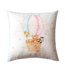 Подушка декоративная MATEX LITTLE STAR. ВОЗДУШНЫЙ ШАР. Размер: 33x33 Цвет: белый, коричневый, голубой
