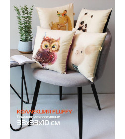 Подушка декоративная MATEX FLUFFY. МЫШОНОК. Размер: 33x33 Цвет: белый, мятный